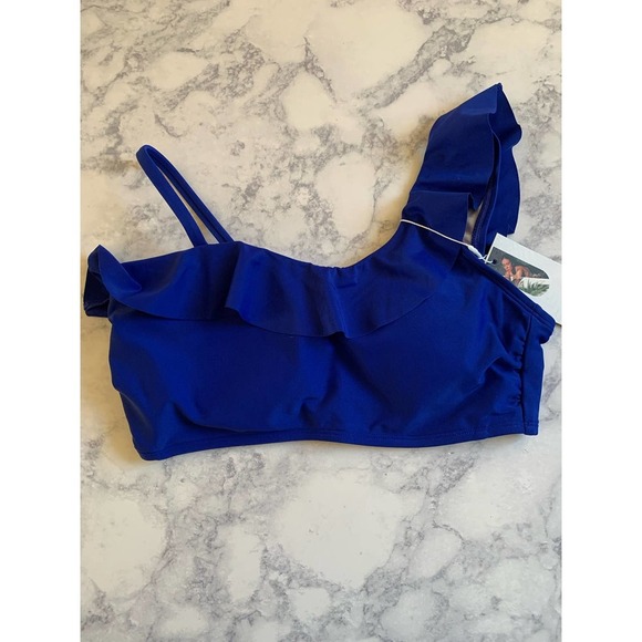 Cillet Other - Cillet bikini top royal blue size M one shoulder ruffle top